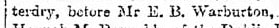 "terdry, betore MIr E. B. Warburton"
