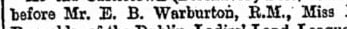 "before Mr. E. B. Warburton, R.M., Miss"