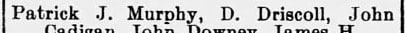 "Patrick J. Murphy, D. Driscoll, John"