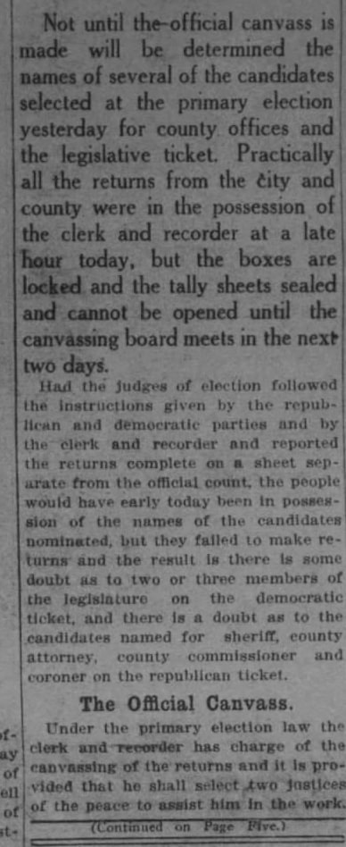 The article as printed, to "(Continued on Page Five.)"