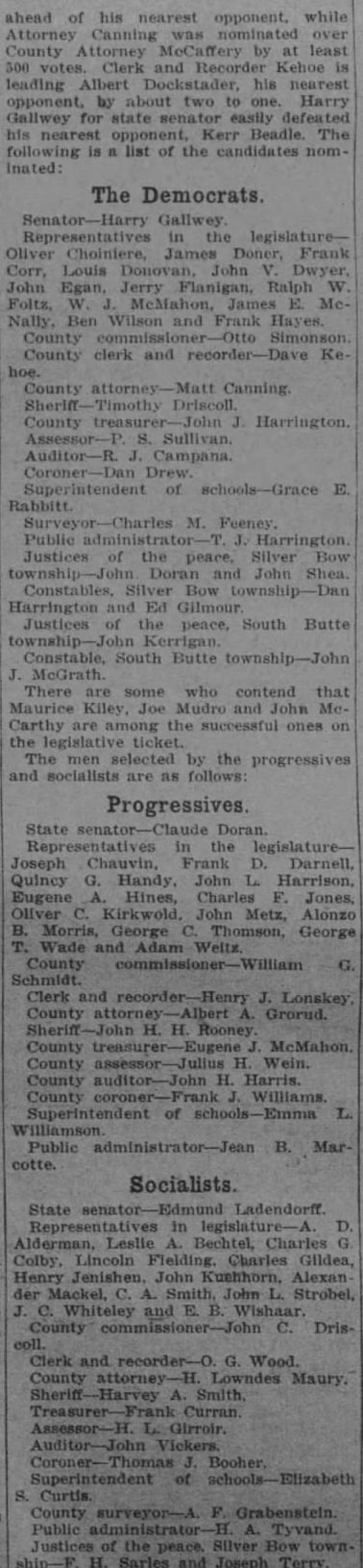 The text, column 5: the Democratic, Progressive and Socialist lists