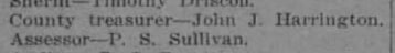 "County treasurer—John J. Harrington." in the Democratic list
