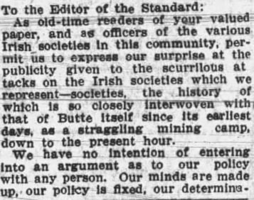The letter, first column ("To the Editor of the Standard")