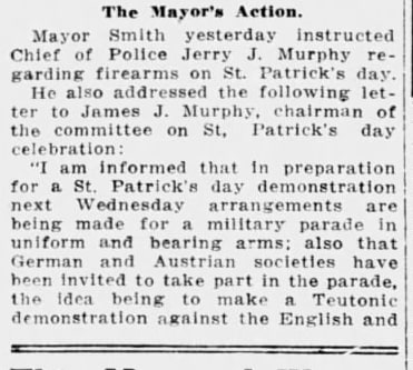 The Mayor's Action, with the opening of Mayor Smith's letter