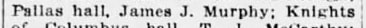 "Pallas hall, James J. Murphy; Knights"