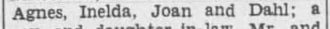 "Agnes, Inelda, Joan and Dahl; a"